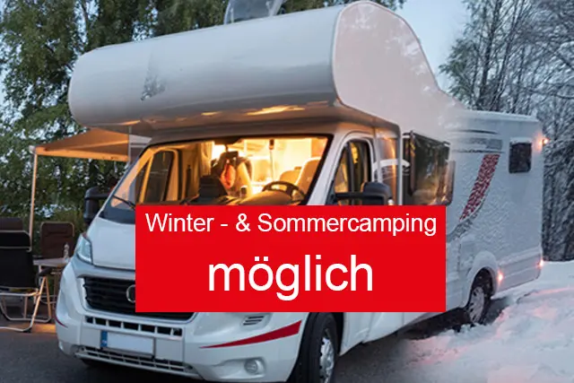 Wohnmobil auf dem Stellplatz an der Fichtelberghütte