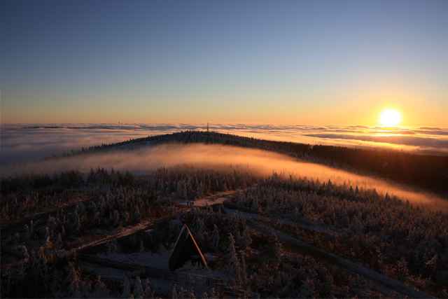 Sonnenaufgang im Erzgebirge