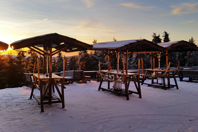 Terrasse der Fichtelberghütte